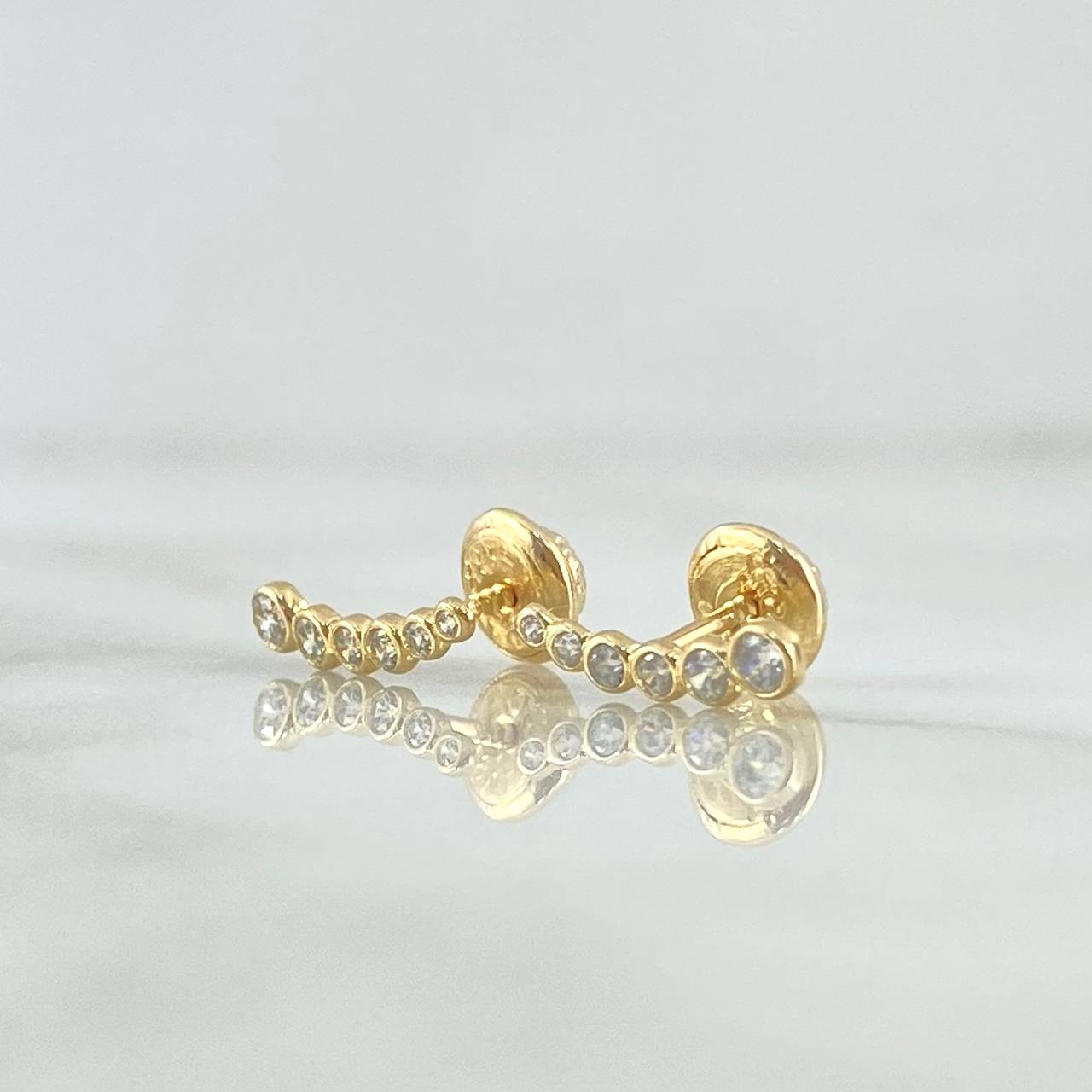 Topos Estela Circulo 0.75gr / 12mm Circones Blancos Oro Amarillo 18K *