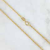 Set Cadena Lazo 1gr / 50cm / 1.2mm + Dije Cruz Puntas Planas 0.3gr / 1.6cm Oro Amarillo 18K (Oferta)