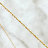 Set Cadena Lazo 1.15gr / 60cm / 1.2mm + Dije Cruz Lisa 0.25gr / 1.5cm Oro Amarillo 18K (Oferta)