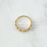 Anillo Corona 2.75gr / T8 / Circones Blancos Oro Amarillo 18K