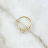 Anillo Solitario Cajón 1.45gr / T7 1/4 / Circon Blanco Oro Amarillo 18K