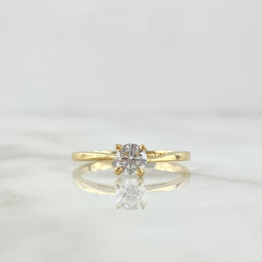 Anillo Solitario en Cetro 1.85gr / T6 3/4 / Circon Blanco Oro Amarillo 18K