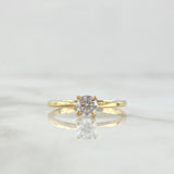 Anillo Solitario en Cetro 1.85gr / T6 3/4 / Circon Blanco Oro Amarillo 18K