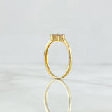 Anillo Trébol VCyA 2.25gr / T8 3/4 / 8mm Rayado - Circones Rosados Oro Amarillo 18K