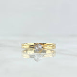 Anillo Solitario Abrazo 2.7gr / T6 3/4 / Circon Blanco Oro Amarillo 18K