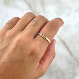 Anillo Amor 2.25gr / T7 1/2 / Circones Blancos Oro Amarillo 18K