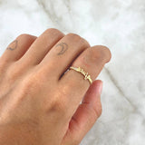 Anillo Amor 1.25gr / T6 3/4 / Circones Blancos Oro Amarillo 18K