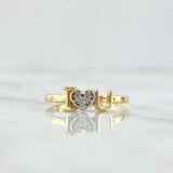 Anillo I Love You 1.95gr / T7 / Circones Blancos Oro Amarillo 18K