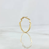 Anillo Electrocardiograma 1.2gr / T6 3/4 / Liso Oro Amarillo 18K