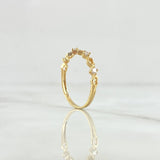 Anillo Linea de Corazones Chispas 1.2gr / T7 / Circones Blancos Oro Amarillo 18K