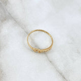 Anillo de Fe 0.95gr / T5 3/4 / Circones Blancos Oro Amarillo 18K