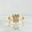 Anillo Love Corazón 3.05gr / T7 1/2 / Circones Blancos Oro Amarillo 18K