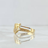 Anillo Love Corazón 3.05gr / T7 1/2 / Circones Blancos Oro Amarillo 18K