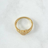 Anillo Love Corazón 3.05gr / T7 1/2 / Circones Blancos Oro Amarillo 18K