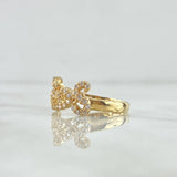 Anillo Dios 3gr / T7 1/4 / Circones Blancos Oro Amarillo 18K