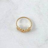 Anillo Dios 3gr / T7 1/4 / Circones Blancos Oro Amarillo 18K