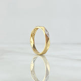 Anillo Rombos Basteados 2.55gr / T6 3/4 / Circones Blancos Dos Oros Amarillo Blanco 18K