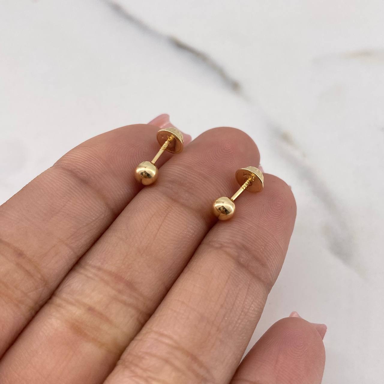 Topos Bola 0.45gr / 4mm Lisa Oro Amarillo 18K &