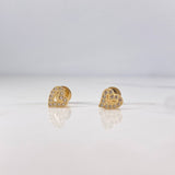 Topos Corazon 0.9gr / Circones Blancos Oro Amarillo 18K &