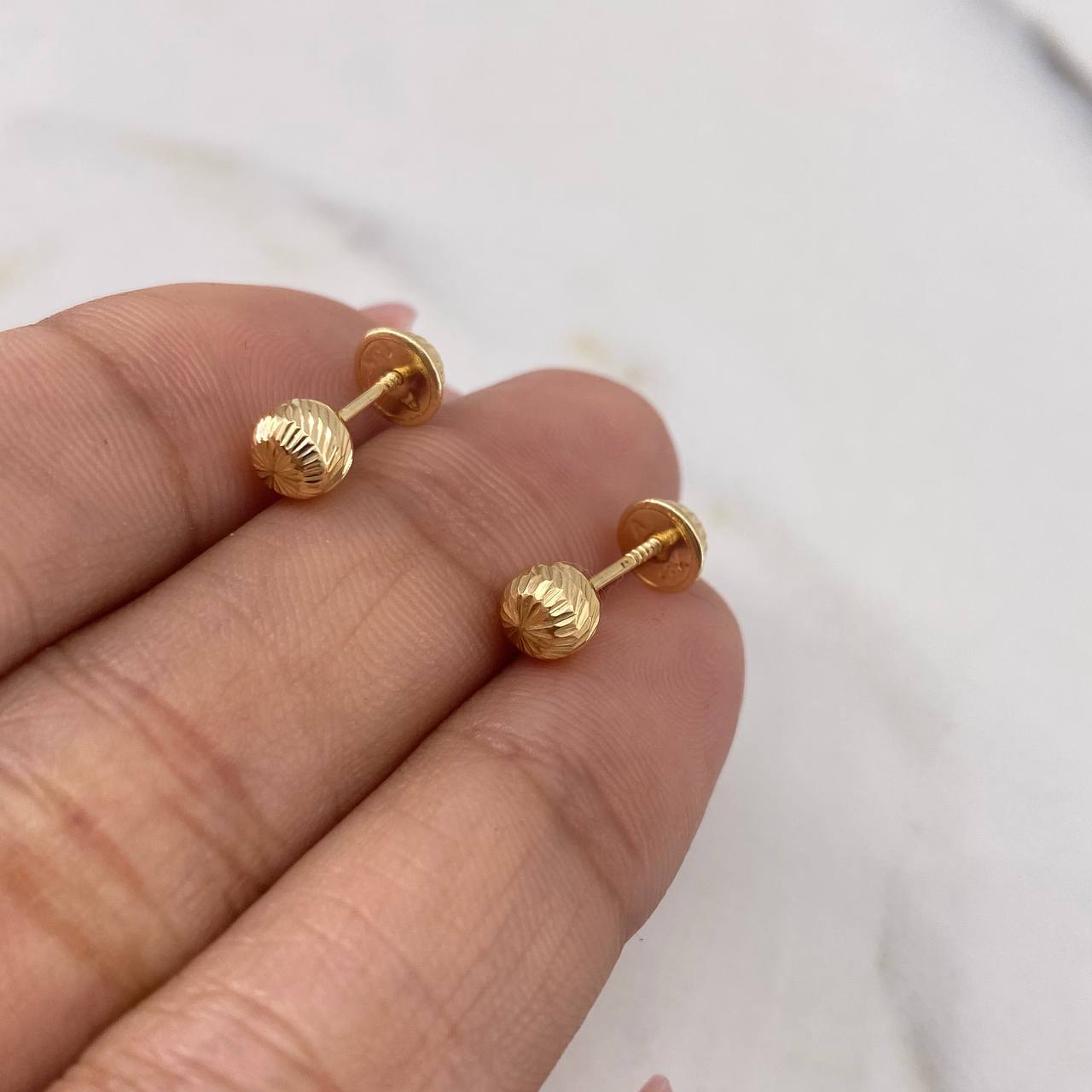 Topos Bola 0.6gr / 5mm Diamantados Oro Amarillo 18K &