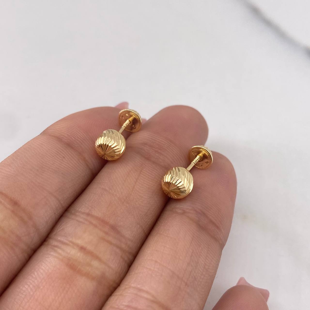 Topos Bola 0.8gr / 6mm Diamantados Oro Amarillo 18K &