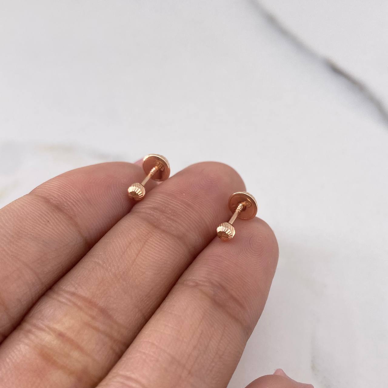 Topos Bola 0.45gr / 3mm Diamantados Oro Rosa 18K &