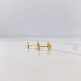 Topos Cruz 0.65gr / Lisa Circon Blanco Oro Amarillo 18K &