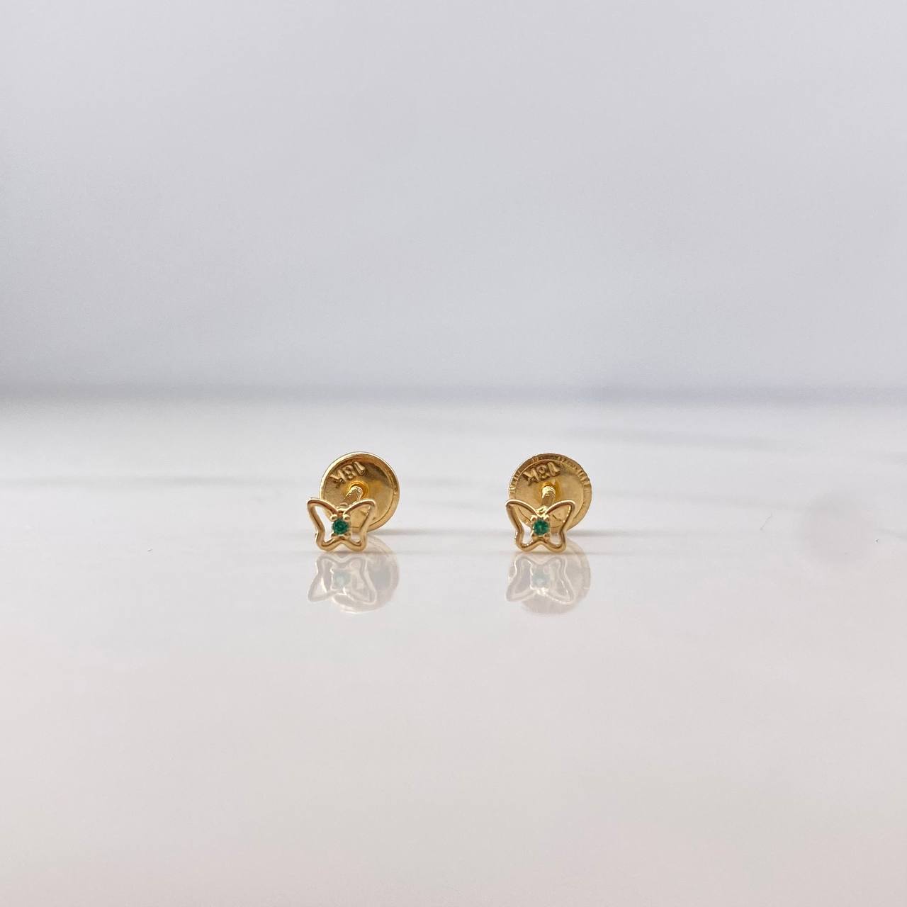 Topos Mariposa 0.45gr / Circon Verde Oro Amarillo 18K &