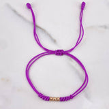 Pulsera Morada 0.15gr / 3mm Bolas Lisas Oro Rosa 18K &