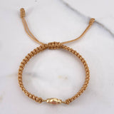 Pulsera Beige Herraje Trebol Diamantado 0.6gr / Oro Amarillo 18K &