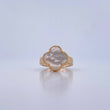 Anillo Trebol VCyA 4.2gr / T6 1/2 / Nacar Blanco Oro Amarillo Nac.Esp. 18K $