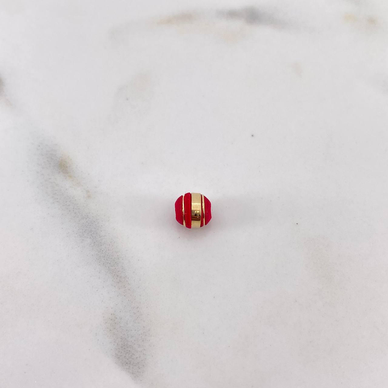 Bola Neoro 3 Rayas 0.12gr / 6mm Rojo Oro Amarillo 18K &