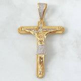 Dije Señor de los Milagros 21.1gr / 7.6cm / Circones Blancos Dos Oros Amarillo Blanco 18K