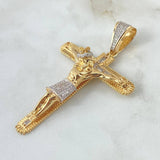 Dije Señor de los Milagros 21.1gr / 7.6cm / Circones Blancos Dos Oros Amarillo Blanco 18K