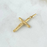 Dije Cruz Cristo 1.05gr / 3.5cm / Puntas Planas Lisa Oro Amarillo 18K