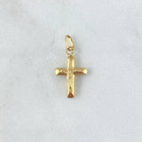 Dije Cruz Cristo 0.55gr / 2.2cm / Puntas Planas Lisa Oro Amarillo 18K