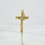 Dije Cruz Cristo 1gr / 3cm / Lisa Troquelada Oro Amarillo 18K