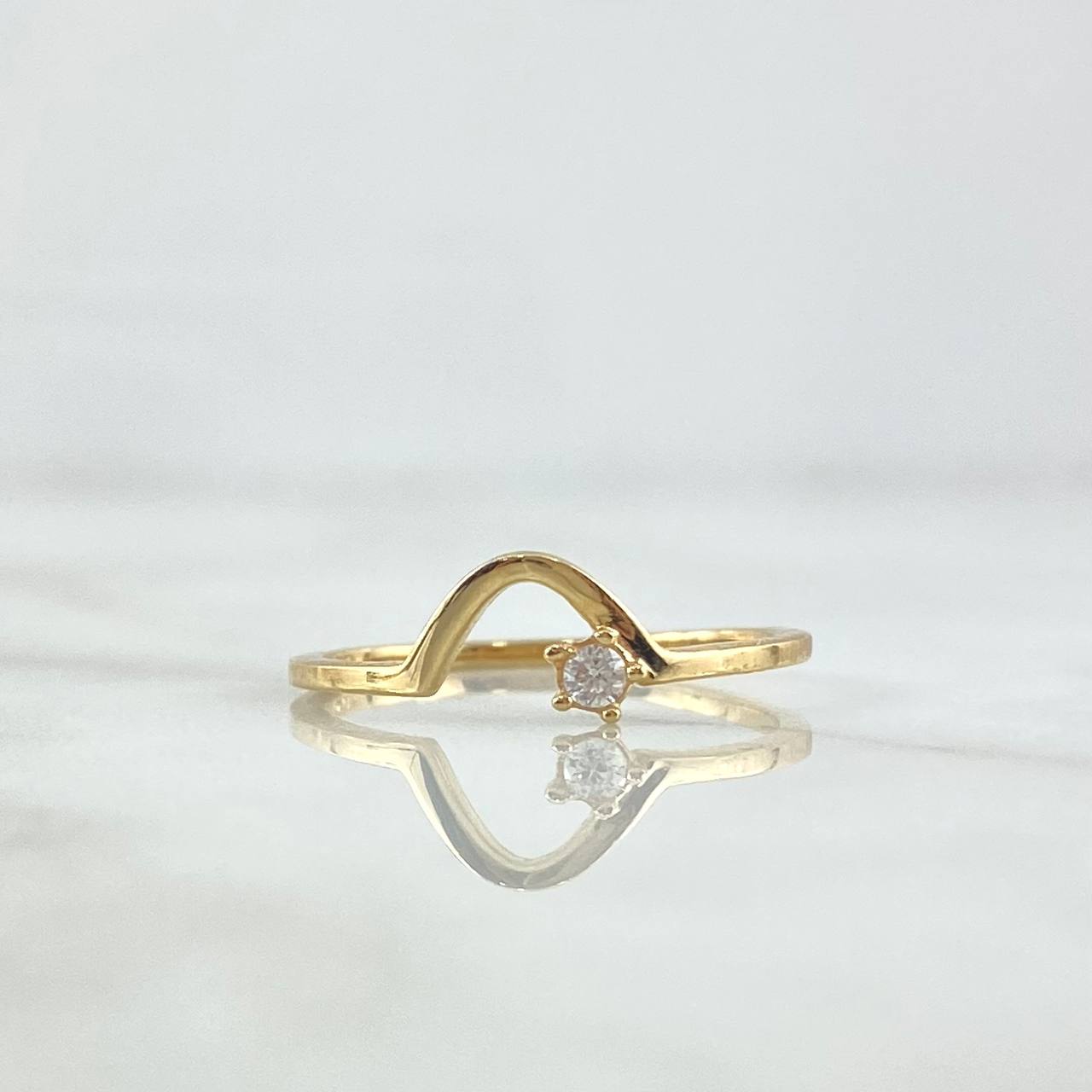 Anillo Media Curva 1.3gr / T5 1/4 / Circon Blanco Oro Amarillo 18K