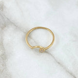 Anillo Media Curva 1.3gr / T5 1/4 / Circon Blanco Oro Amarillo 18K