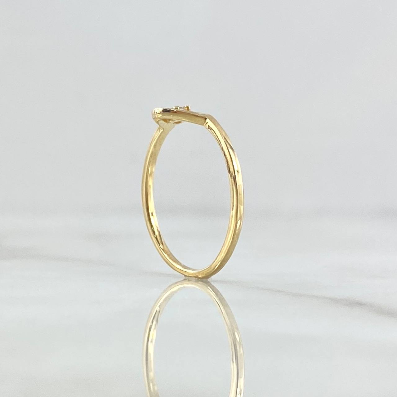 Anillo Media Curva 1.3gr / T5 1/4 / Circon Blanco Oro Amarillo 18K