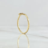 Anillo Media Curva 1.3gr / T5 1/4 / Circon Blanco Oro Amarillo 18K