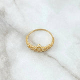 Anillo Corona Oleada 1.7gr / T6 / Circones Blancos Oro Amarillo 18K