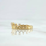 Anillo Corona 1.8gr / T6 / Circones Blancos Oro Amarillo 18K