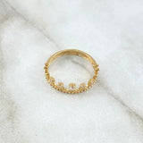 Anillo Corona 1.8gr / T6 / Circones Blancos Oro Amarillo 18K