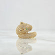 Anillo Pantera 6.65gr / T6 1/2 / Ojos Verdes Circones Blancos Oro Amarillo 18K