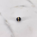 Bola Neoro 3 Rayas 0.18gr / 8mm Negra Oro Amarillo 18K &