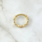 Anillo Circulos Intercalados 2.85gr / T7 / Circones Blancos Oro Amarillo 18K *