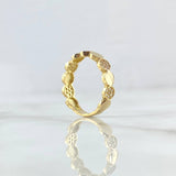 Anillo Circulos Intercalados 2.85gr / T7 / Circones Blancos Oro Amarillo 18K *