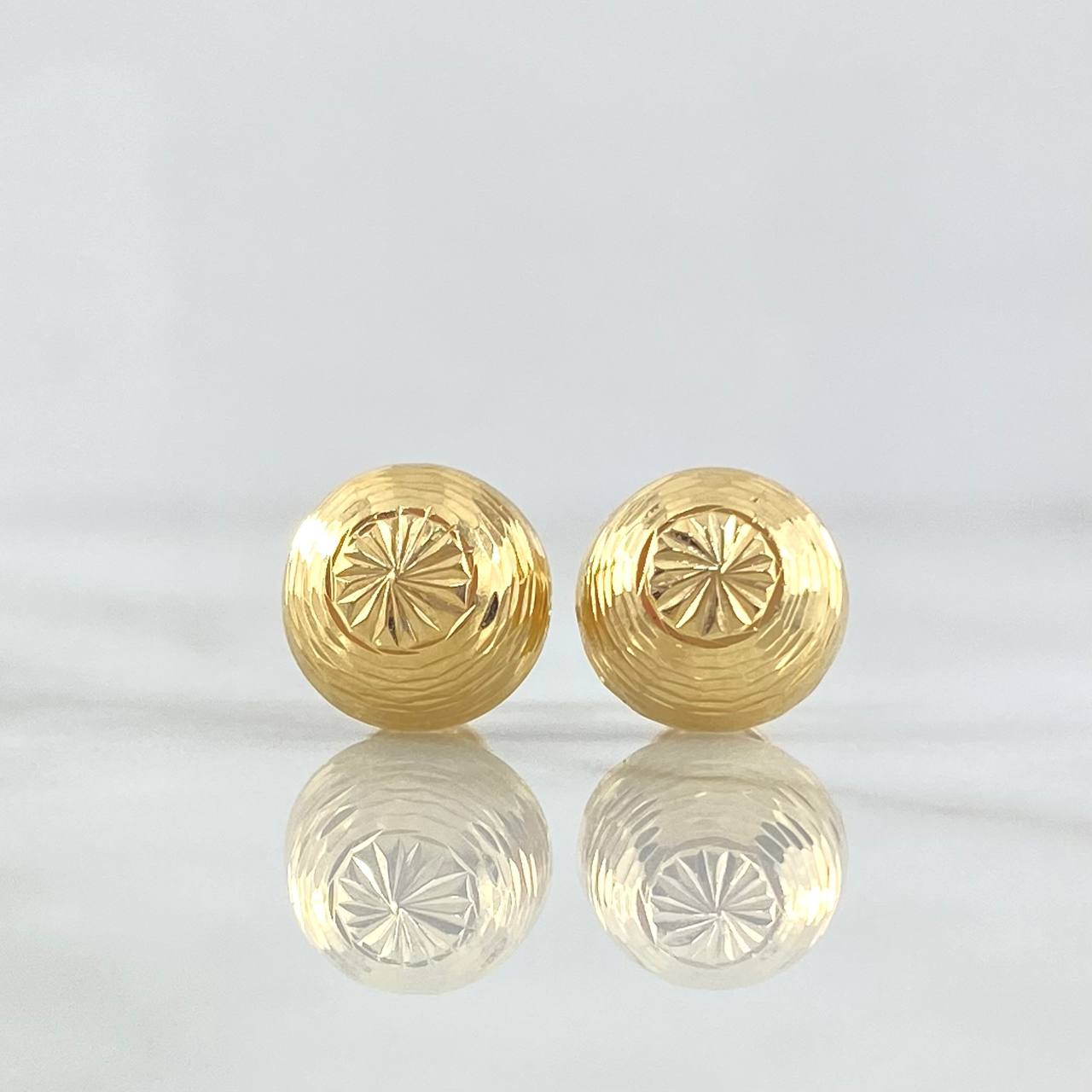 Topos Media Bola 1.45gr / 10mm Diamantado Lineal Oro Amarillo 18K