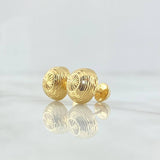 Topos Media Bola 1.45gr / 10mm Diamantado Lineal Oro Amarillo 18K